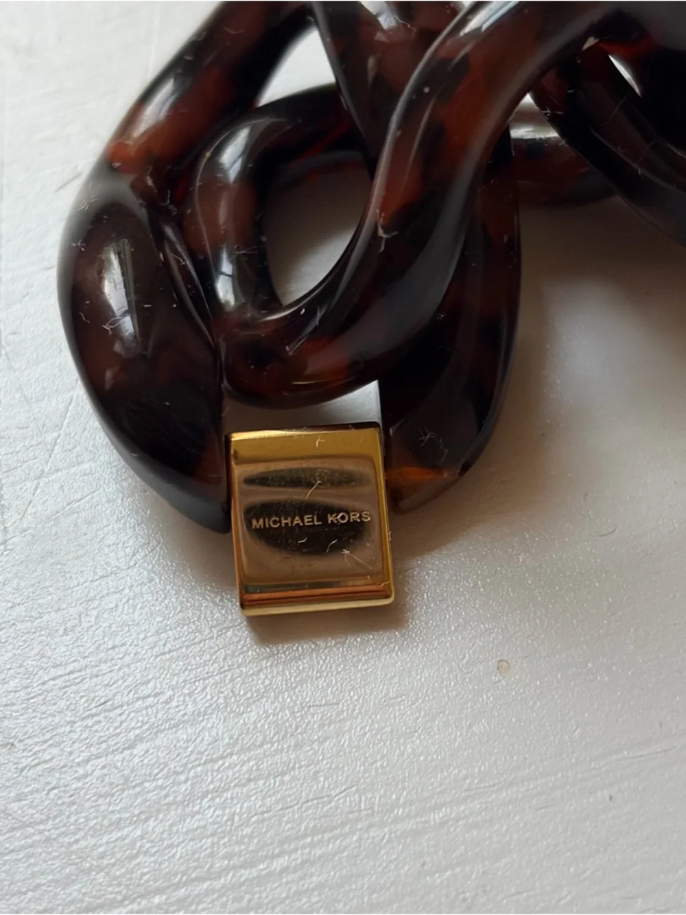 Michael Kors Tortoise Shell Quartz Analog Bracelet Watch w/ New Battery MK-4239 - Picture 5 of 11